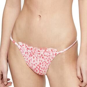 Topshop Women's Pink Floral Ditsy High Leg String Bikini Swim Bottoms sz 6